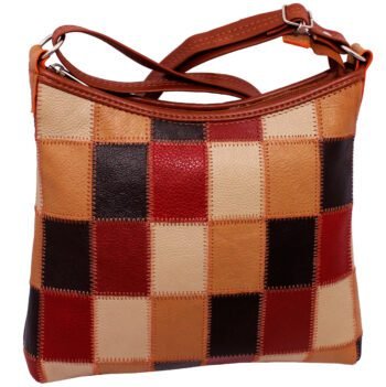 Bolsa Retalhos Couro Legitimo Feminina Transversal Blsr188 - Image 2