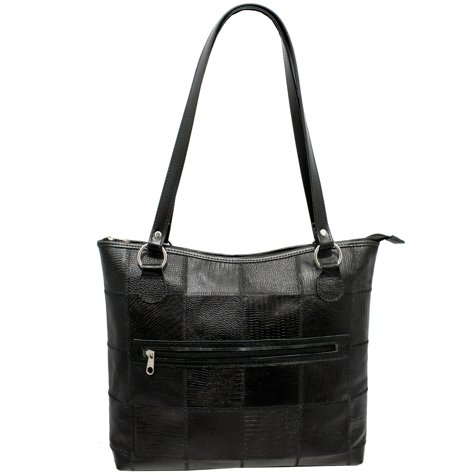 Bolsa Retalhos Couro Legitimo Ombro Feminina Grande Casual