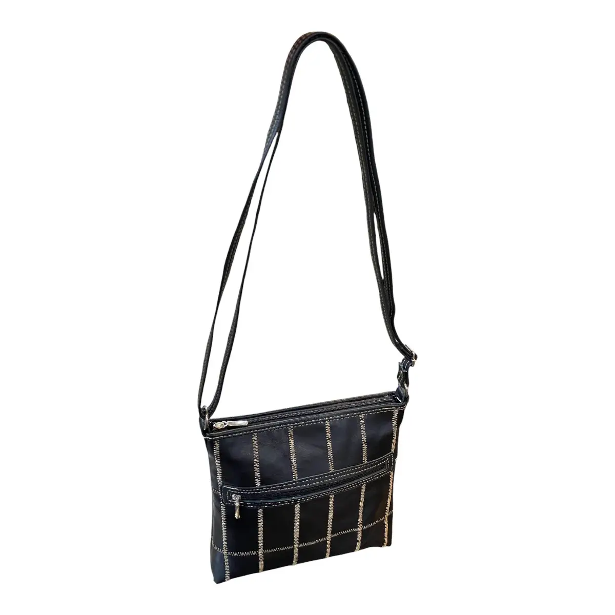 Bolsa Retalhos Couro Legitimo Feminina Transversal - Imagem 19