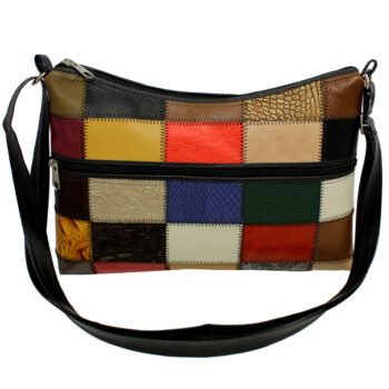 Bolsa Em Retalhos De Couro Transversal Feminina Casual - Image 16