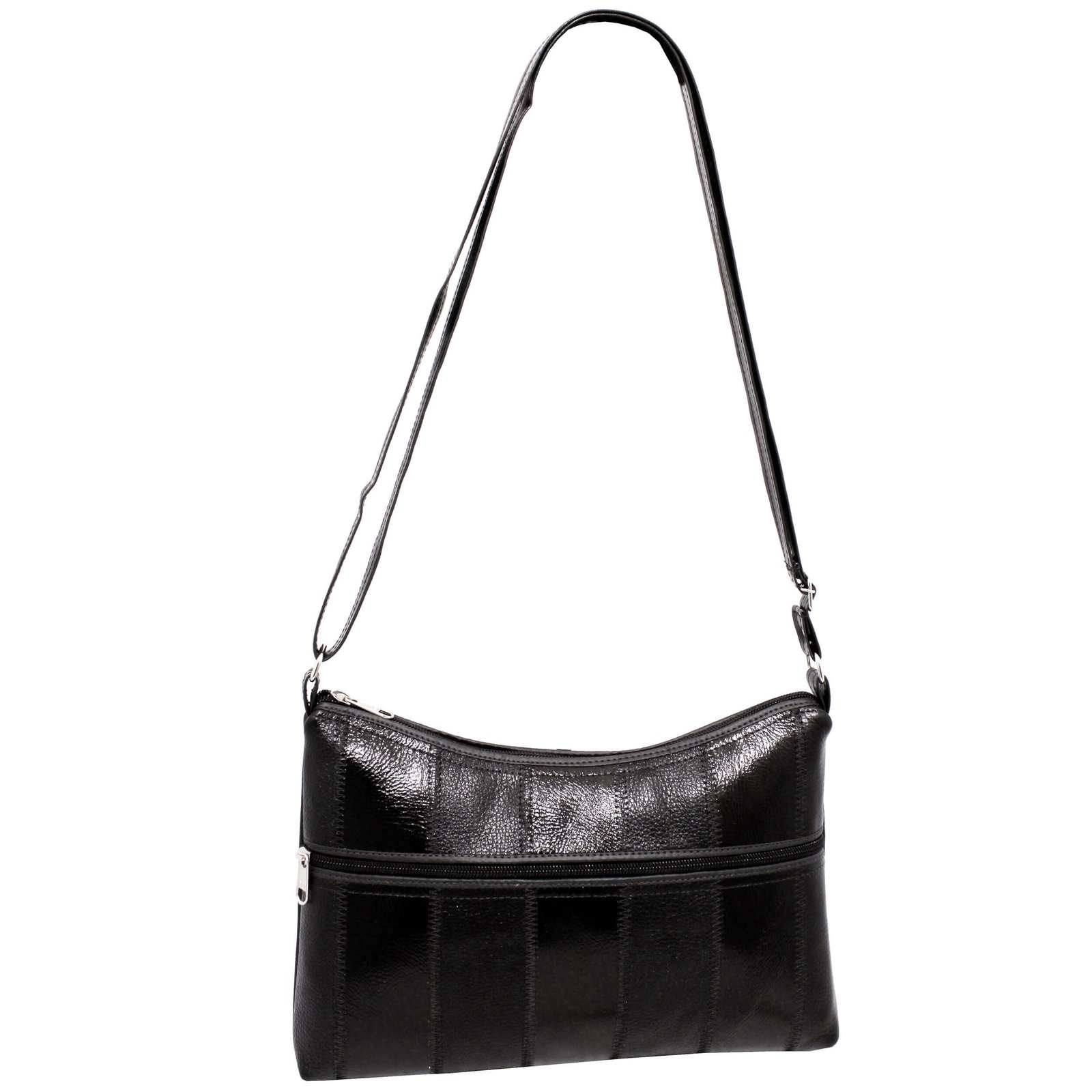 Bolsa Em Retalhos De Couro Transversal Feminina Casual - Imagem 9