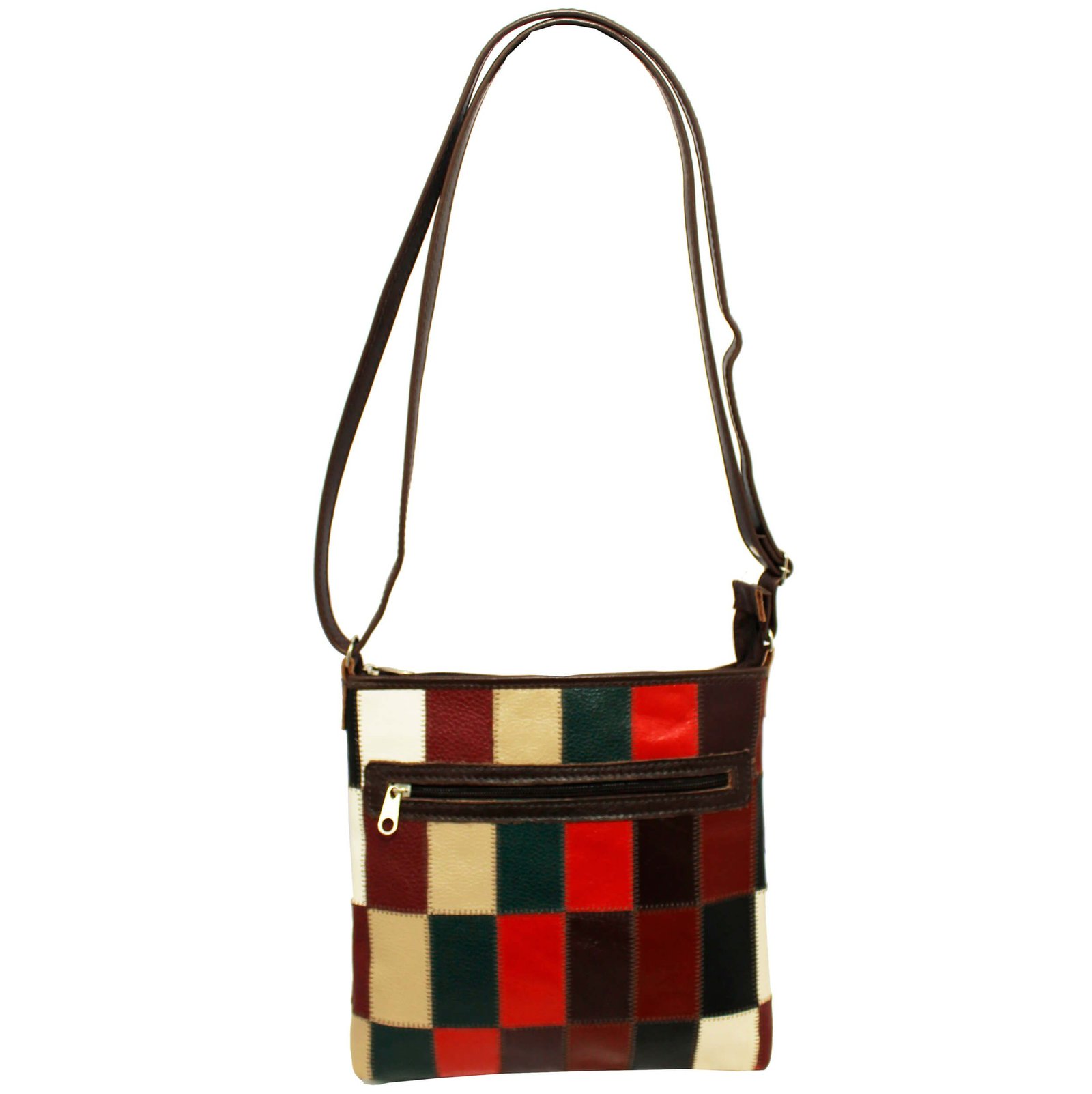 Bolsa Retalhos Couro Legitimo Feminina Transversal - Imagem 2