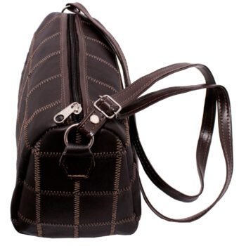 Bolsa Media Em Retalhos De Couro Feminina Bau - Image 9