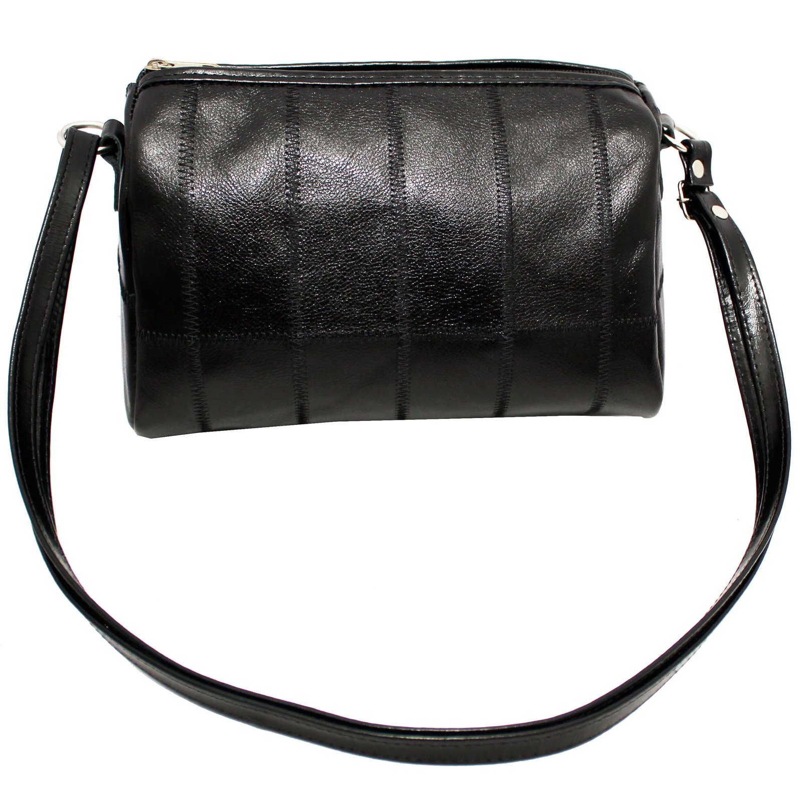 Bolsa Media Em Retalhos De Couro Feminina Bau