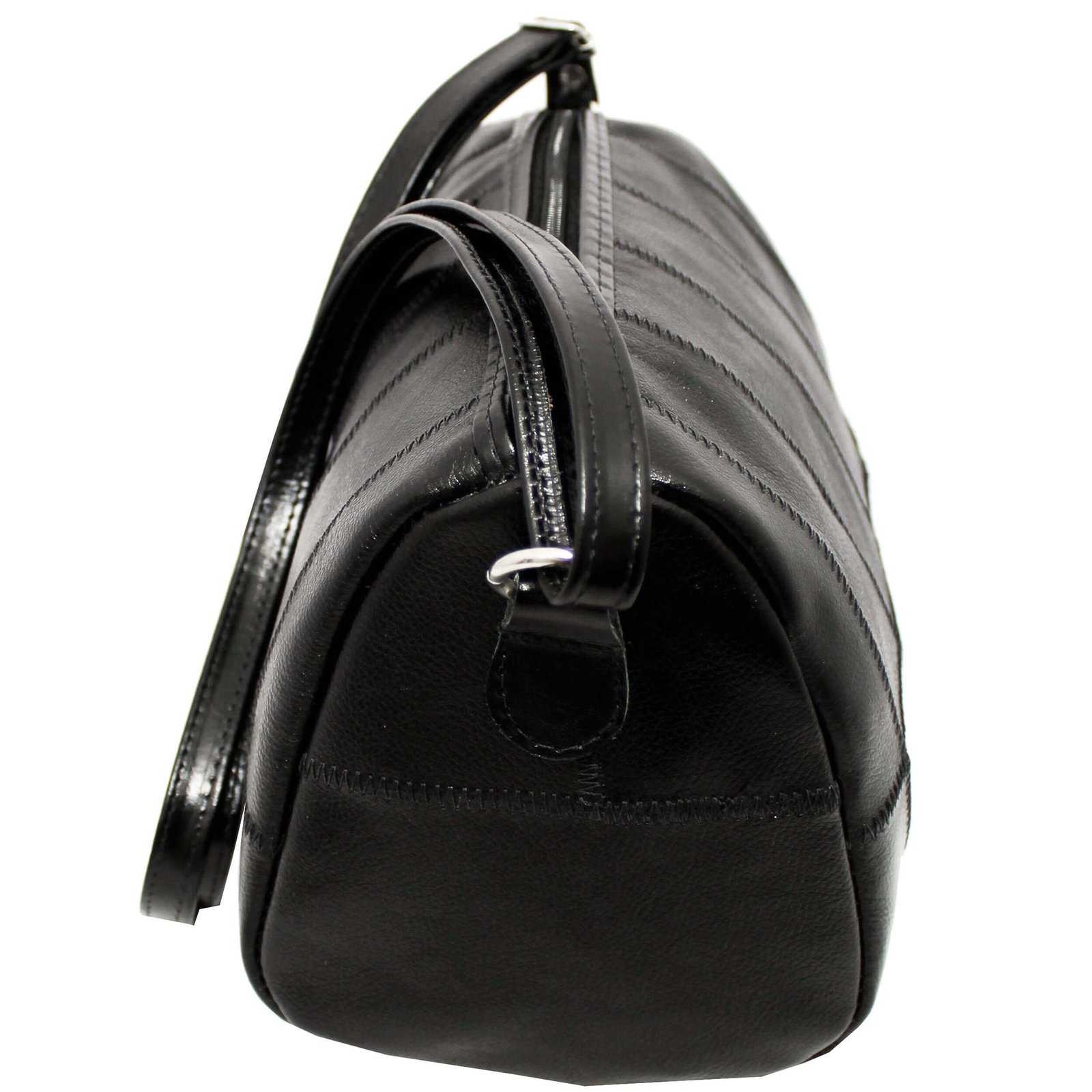 Bolsa Media Em Retalhos De Couro Feminina Bau - Imagem 5