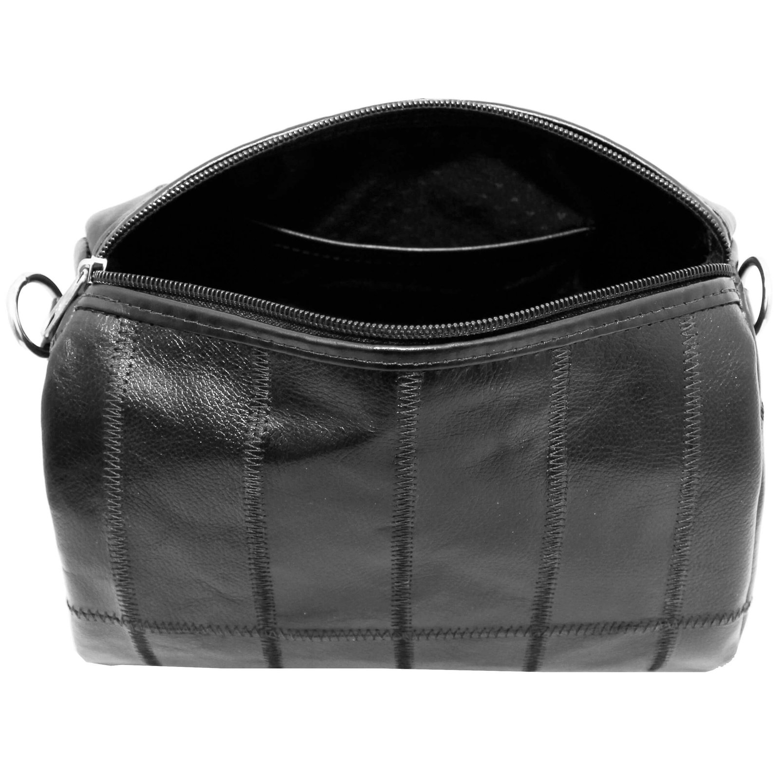 Bolsa Media Em Retalhos De Couro Feminina Bau - Imagem 4