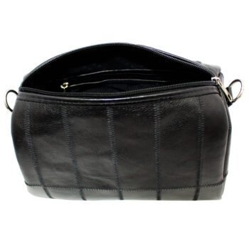 Bolsa Media Em Retalhos De Couro Feminina Bau - Image 3