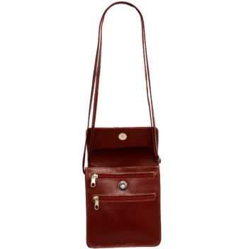 Bolsa Couro Transversal Feminina Tampa Porta Celular - Imagem 6