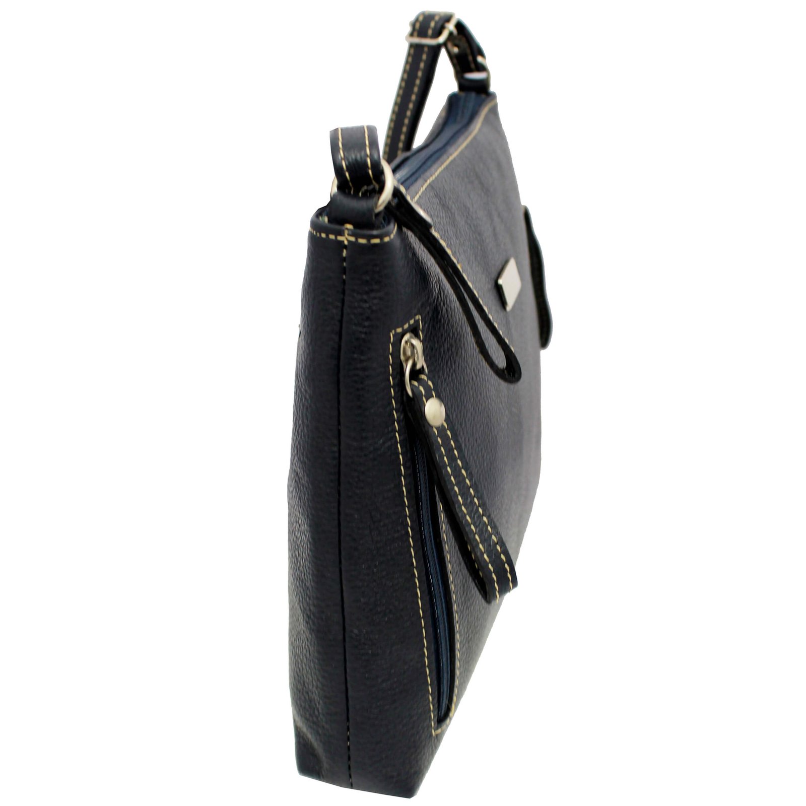 Bolsa Feminina Couro Transversal Bls294 4 Ziperes - Imagem 16