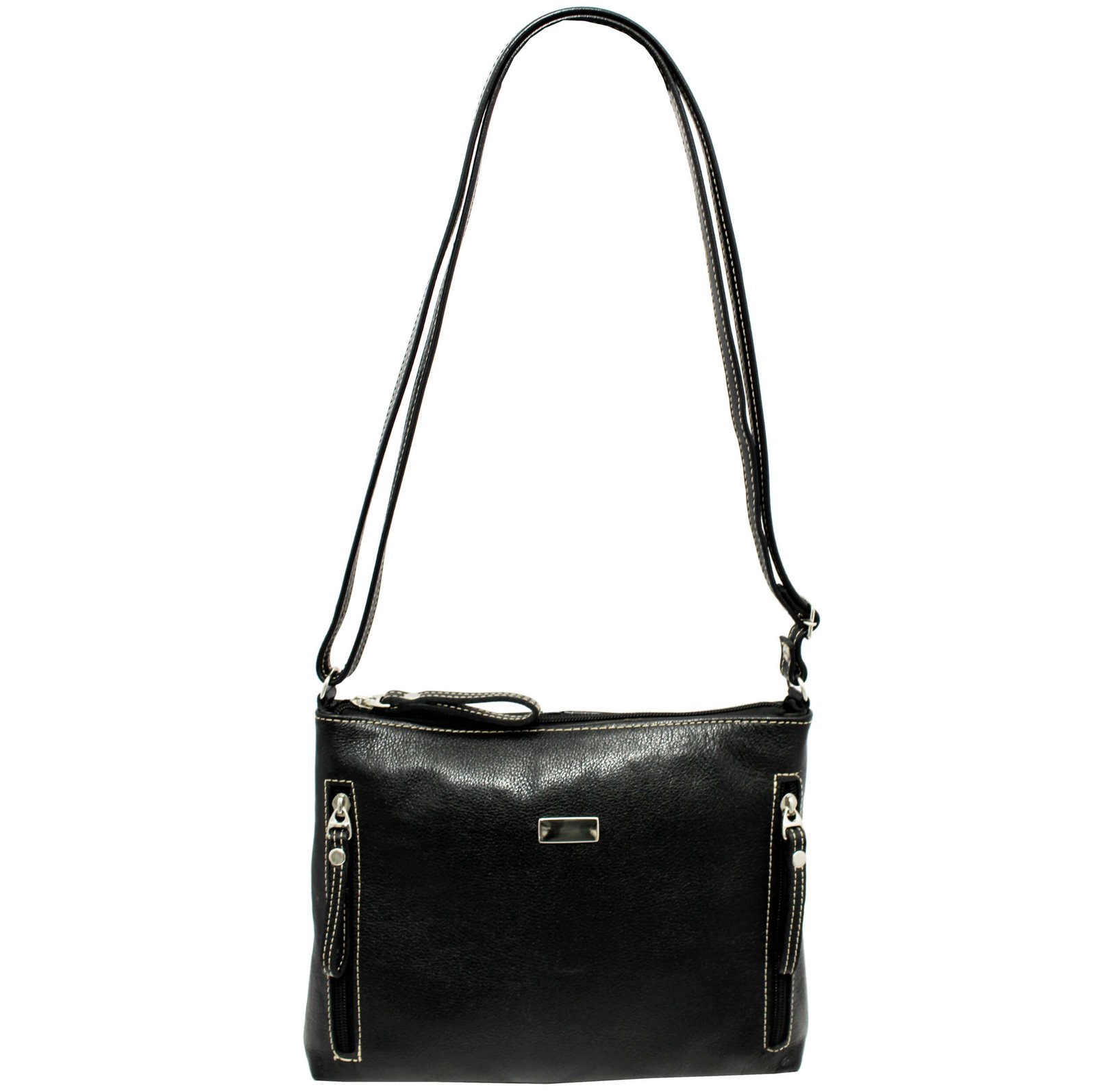 Bolsa Feminina Couro Transversal Bls294 4 Ziperes - Imagem 14