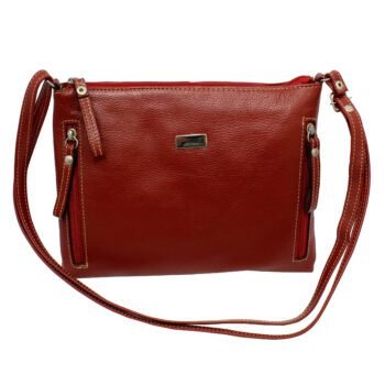 Bolsa Feminina Couro Transversal Bls294 4 Ziperes - Image 8