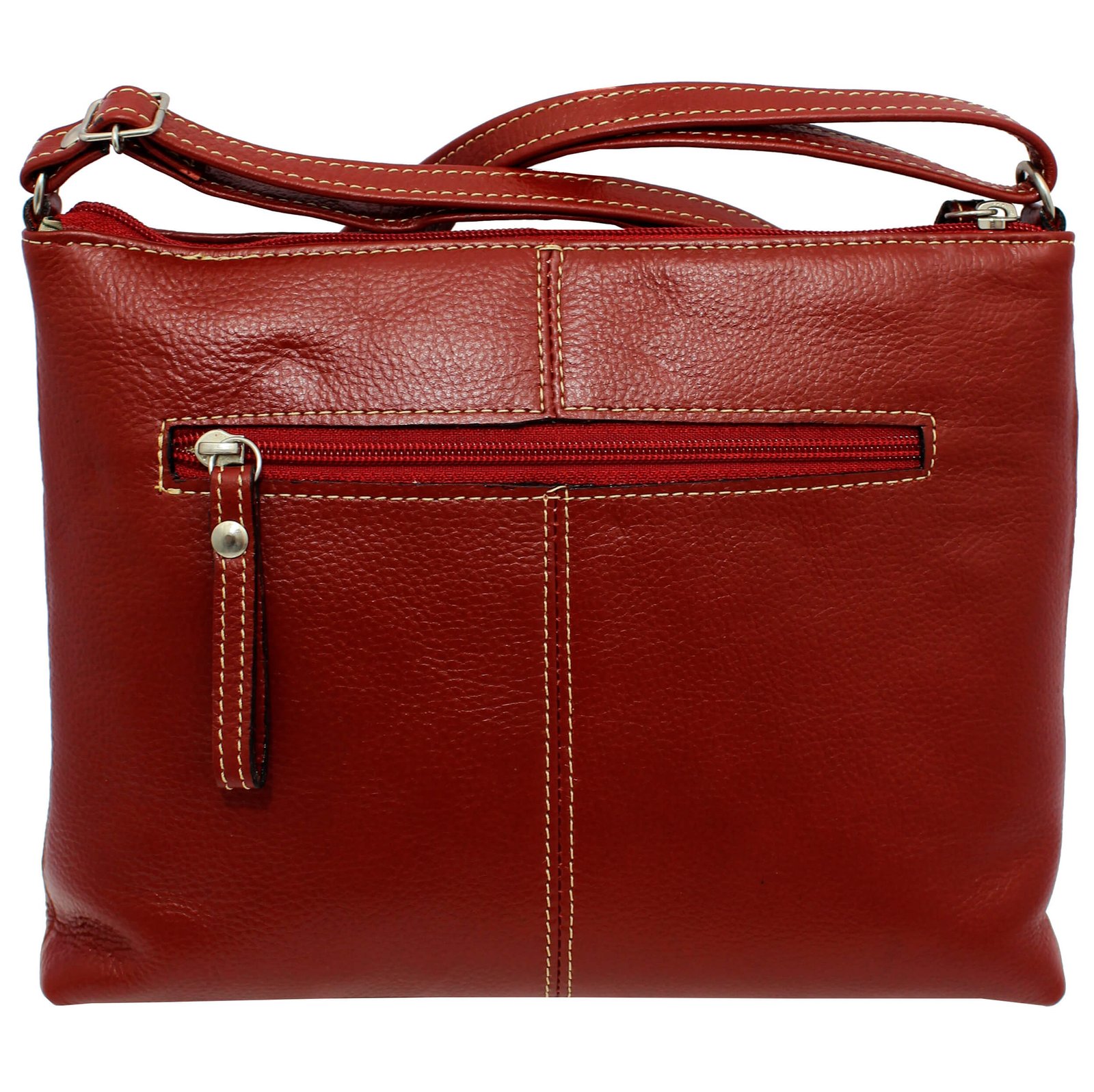 Bolsa Feminina Couro Transversal Bls294 4 Ziperes - Imagem 6