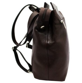 Mochila Em Couro Feminina Grande Bolsos Social Casual - Image 10