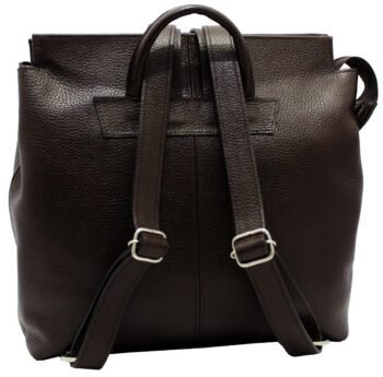 Mochila Em Couro Feminina Grande Bolsos Social Casual - Image 9