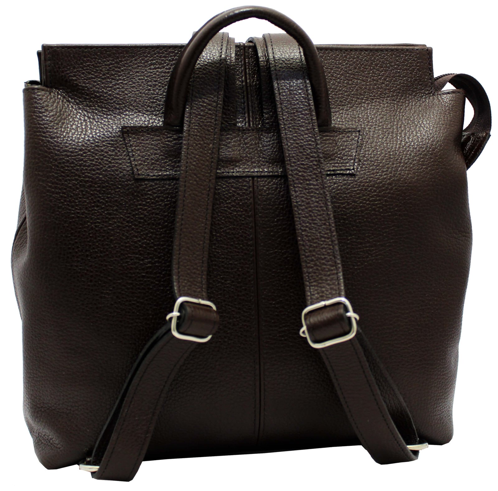 Mochila Em Couro Feminina Grande Bolsos Social Casual - Imagem 9