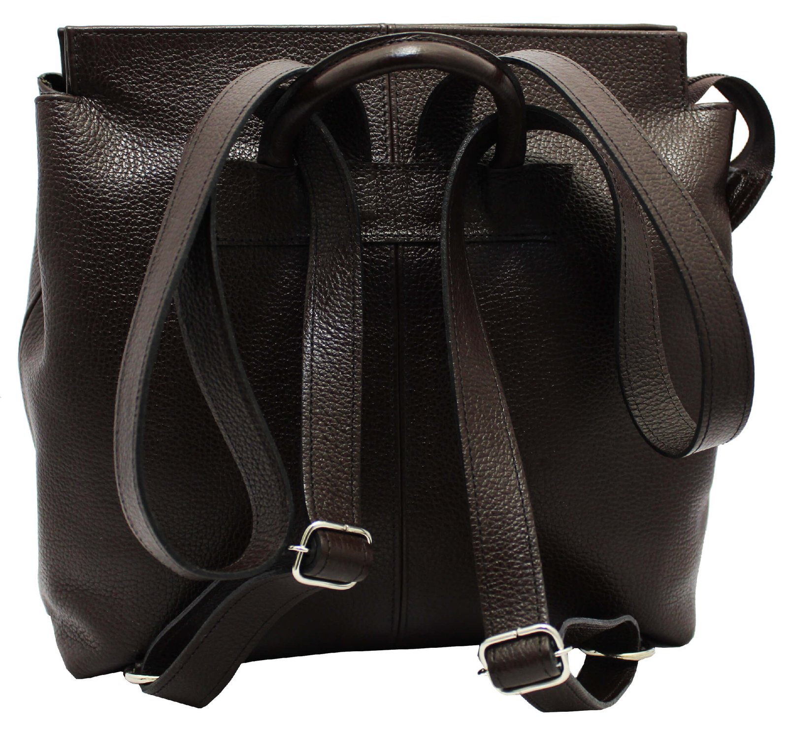 Mochila Em Couro Feminina Grande Bolsos Social Casual - Imagem 8