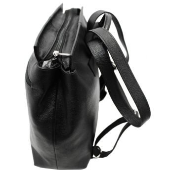 Mochila Em Couro Feminina Grande Bolsos Social Casual - Image 2