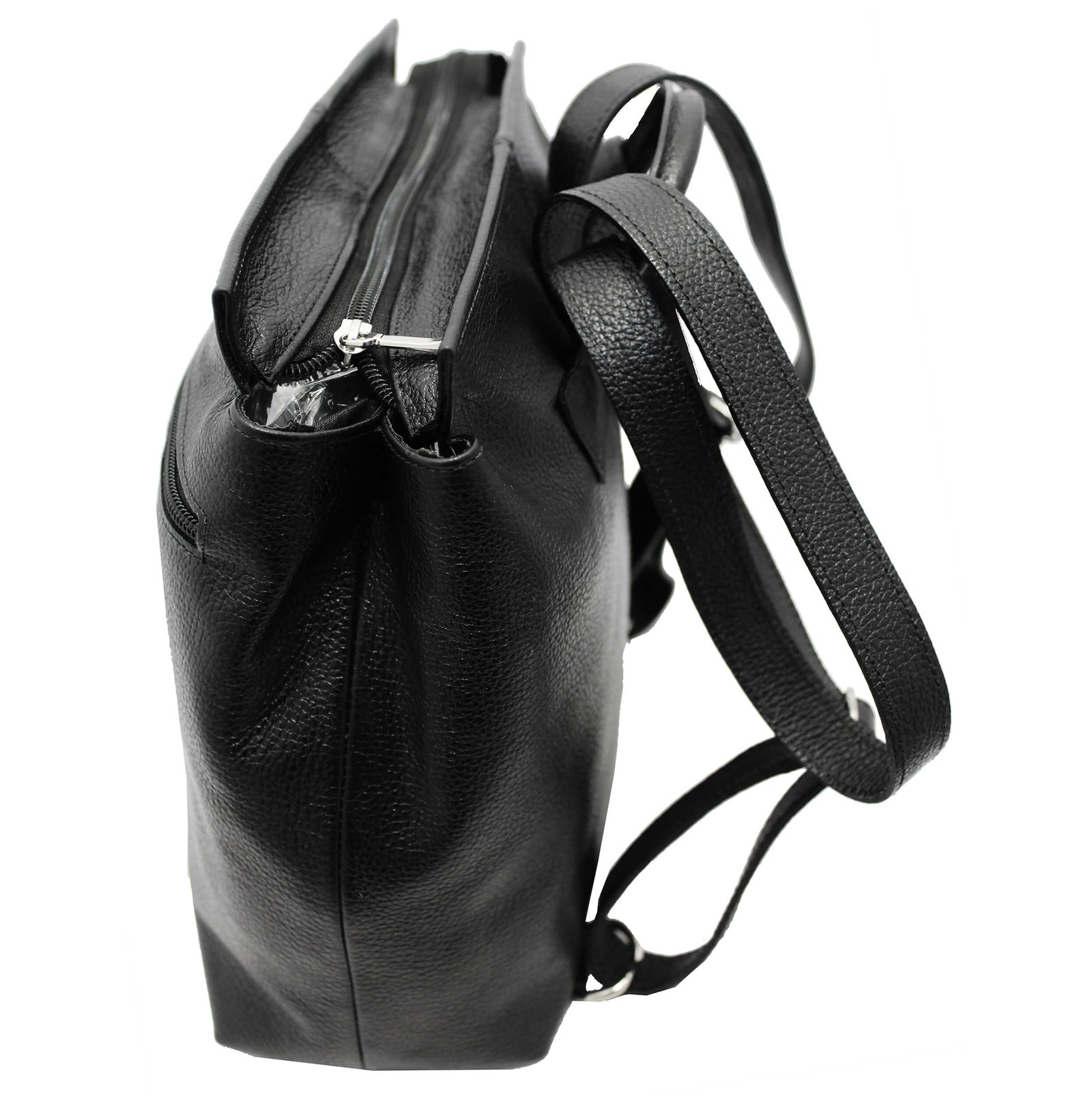 Mochila Em Couro Feminina Grande Bolsos Social Casual - Imagem 2