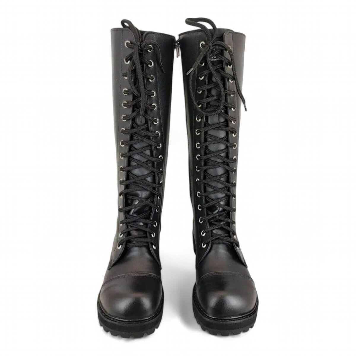 Coturno Couro Bovino Legitimo Cano Alto Zíper Ref027 - Imagem 5