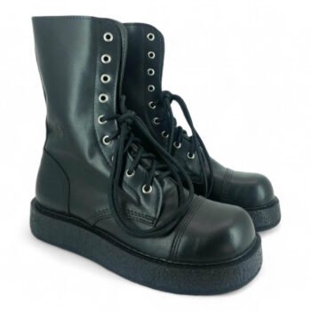 Coturno Couro Bovino Legitimo Cano Baixo Creeper Ref040