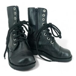 Coturno Couro Bovino Legitimo Cano Baixo Ilhoses Infantil Ziper Ref136