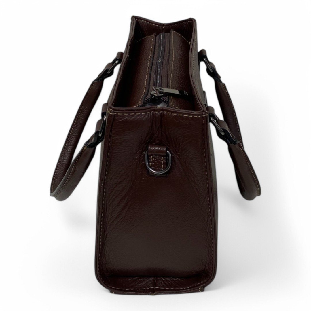 Bolsa Couro Legitimo Feminina Transversal Ombro Duas Alças Bau - Imagem 37