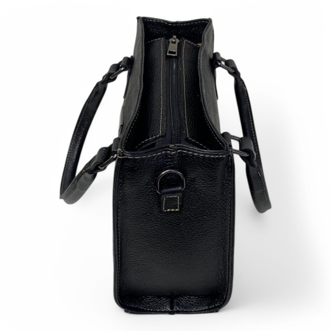 Bolsa Couro Legitimo Feminina Transversal Ombro Duas Alças Bau - Imagem 33