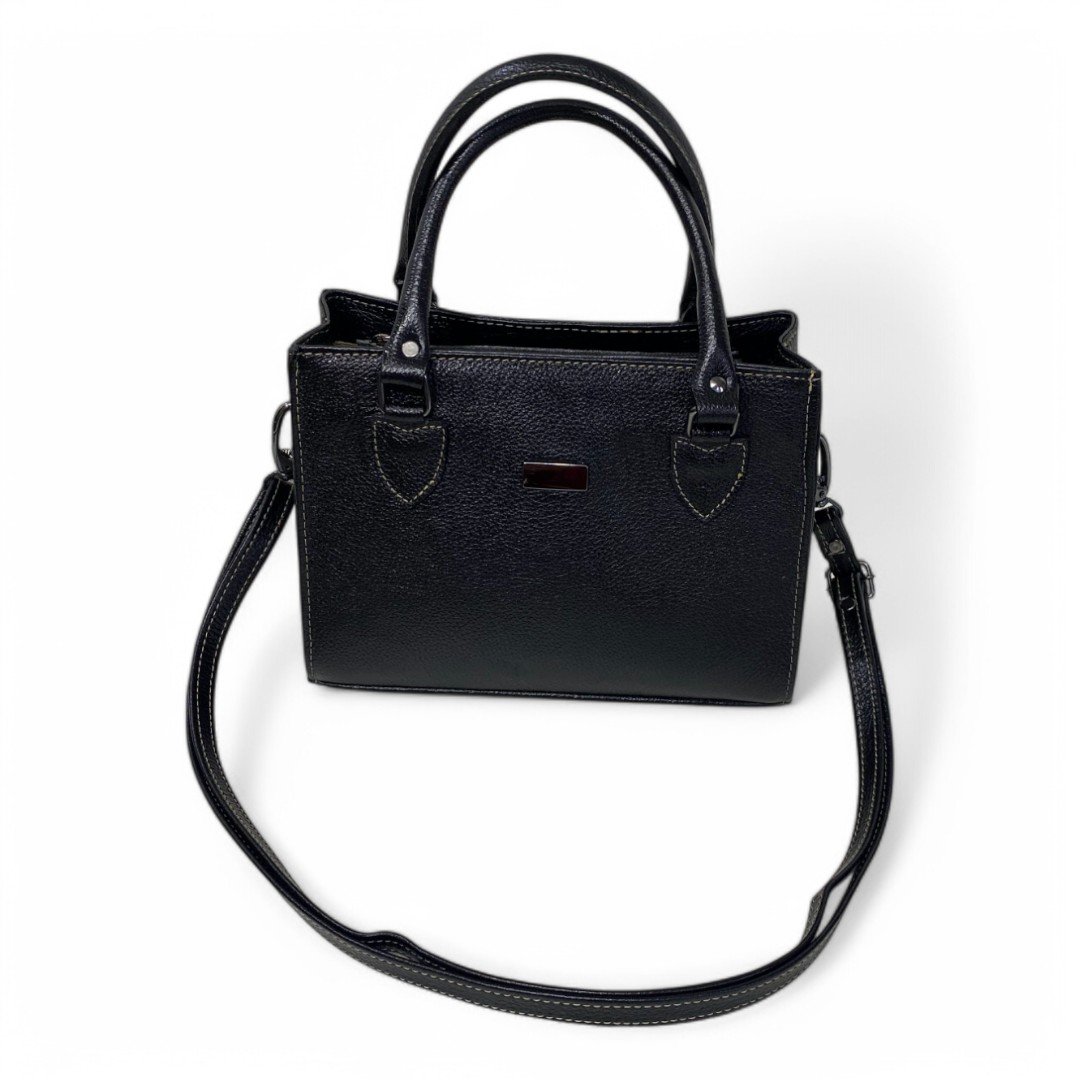 Bolsa Couro Legitimo Feminina Transversal Ombro Duas Alças Bau