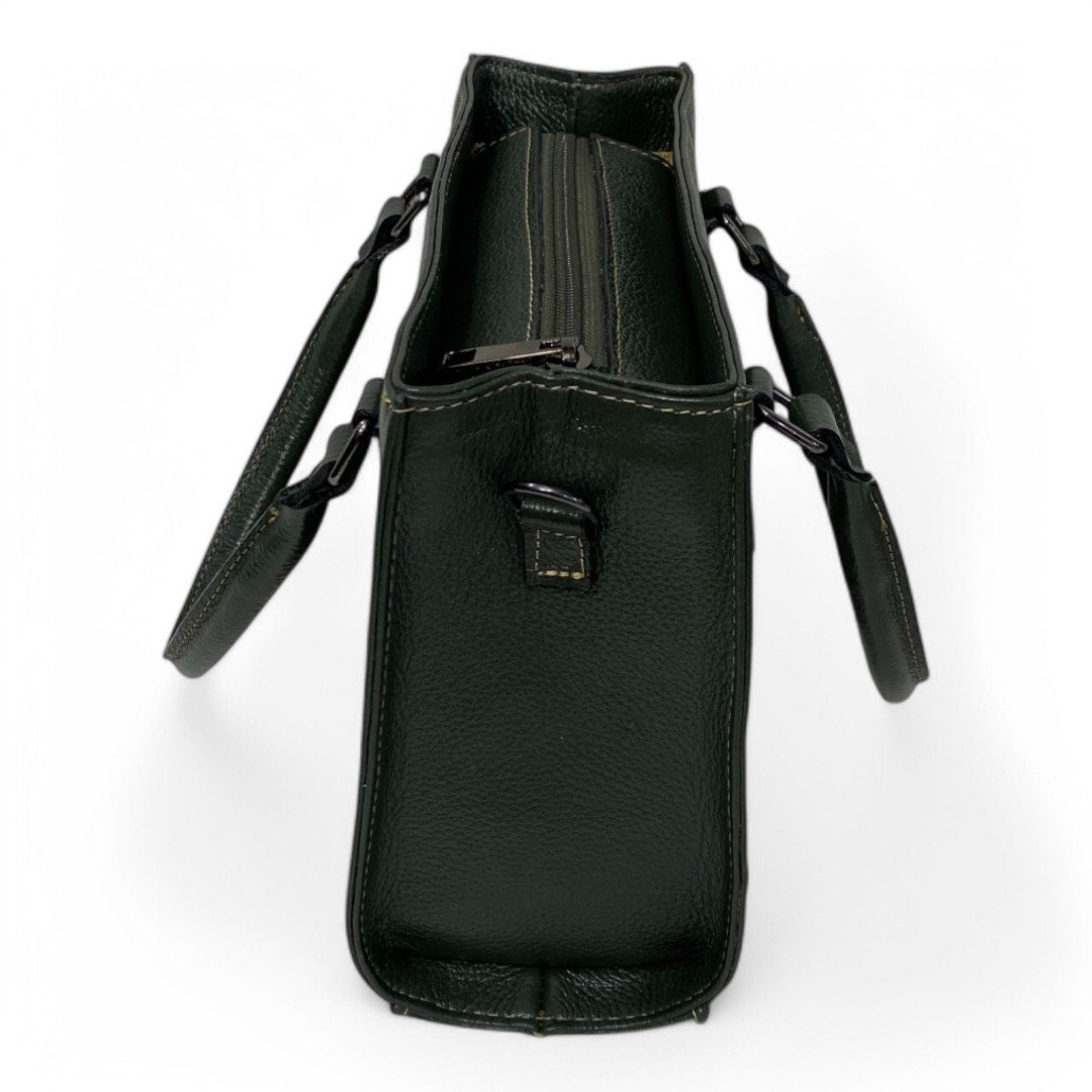 Bolsa Couro Legitimo Feminina Transversal Ombro Duas Alças Bau - Imagem 22