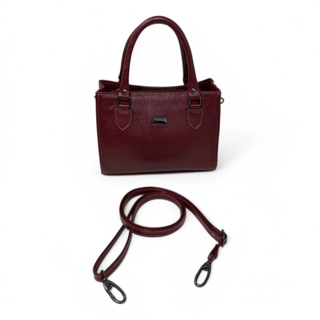 Bolsa Couro Legitimo Feminina Transversal Ombro Duas Alças Bau - Imagem 14