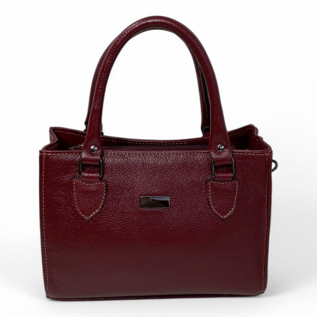 Bolsa Couro Legitimo Feminina Transversal Ombro Duas Alças Bau - Imagem 17