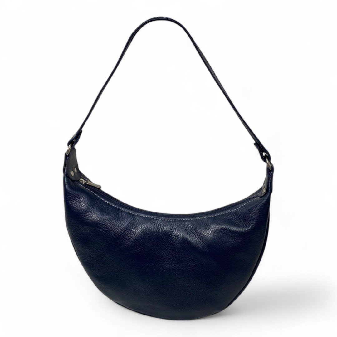 Bolsa Meia Lua Couro Bovino Média Ombro Social Festa - Imagem 2