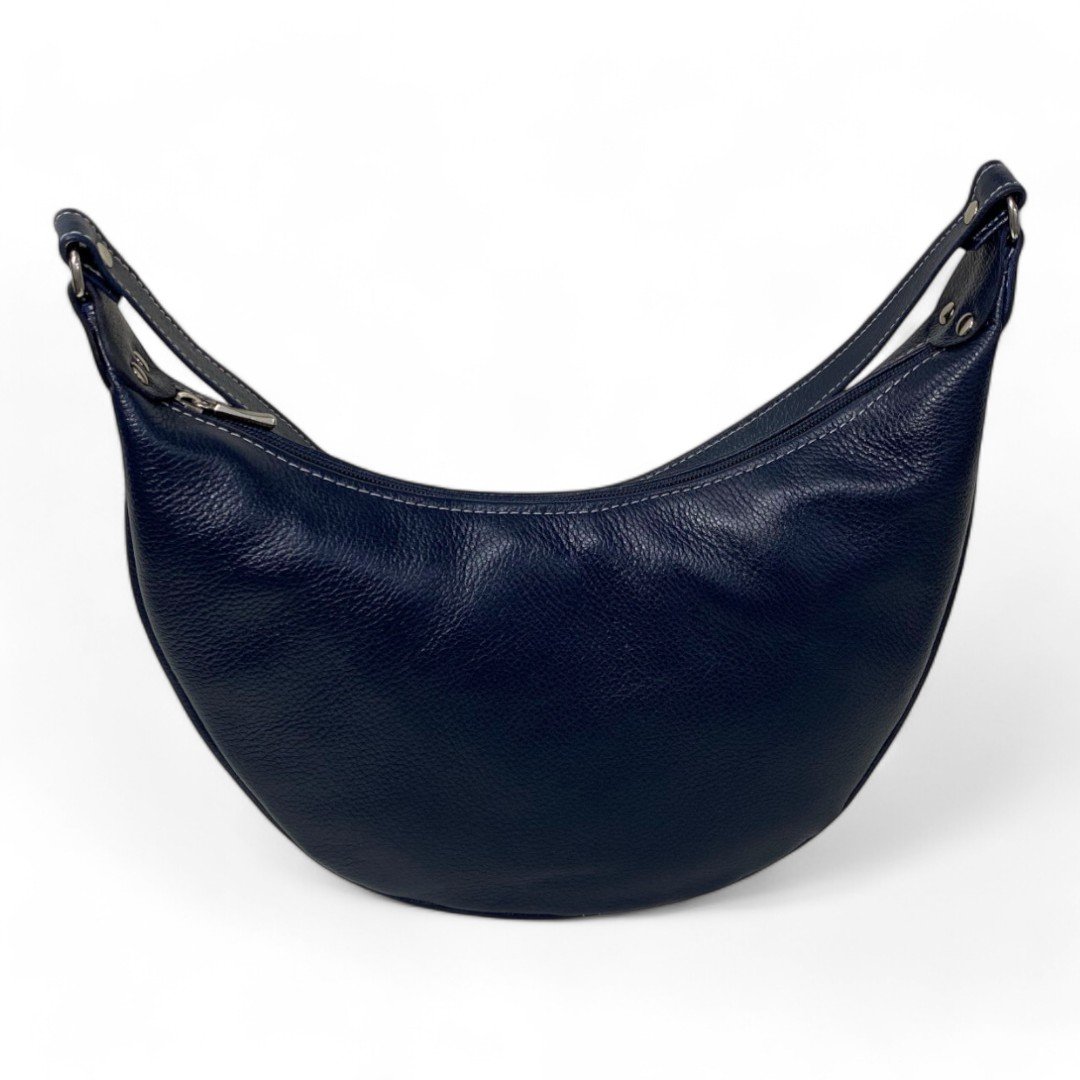 Bolsa Meia Lua Couro Bovino Média Ombro Social Festa - Imagem 37