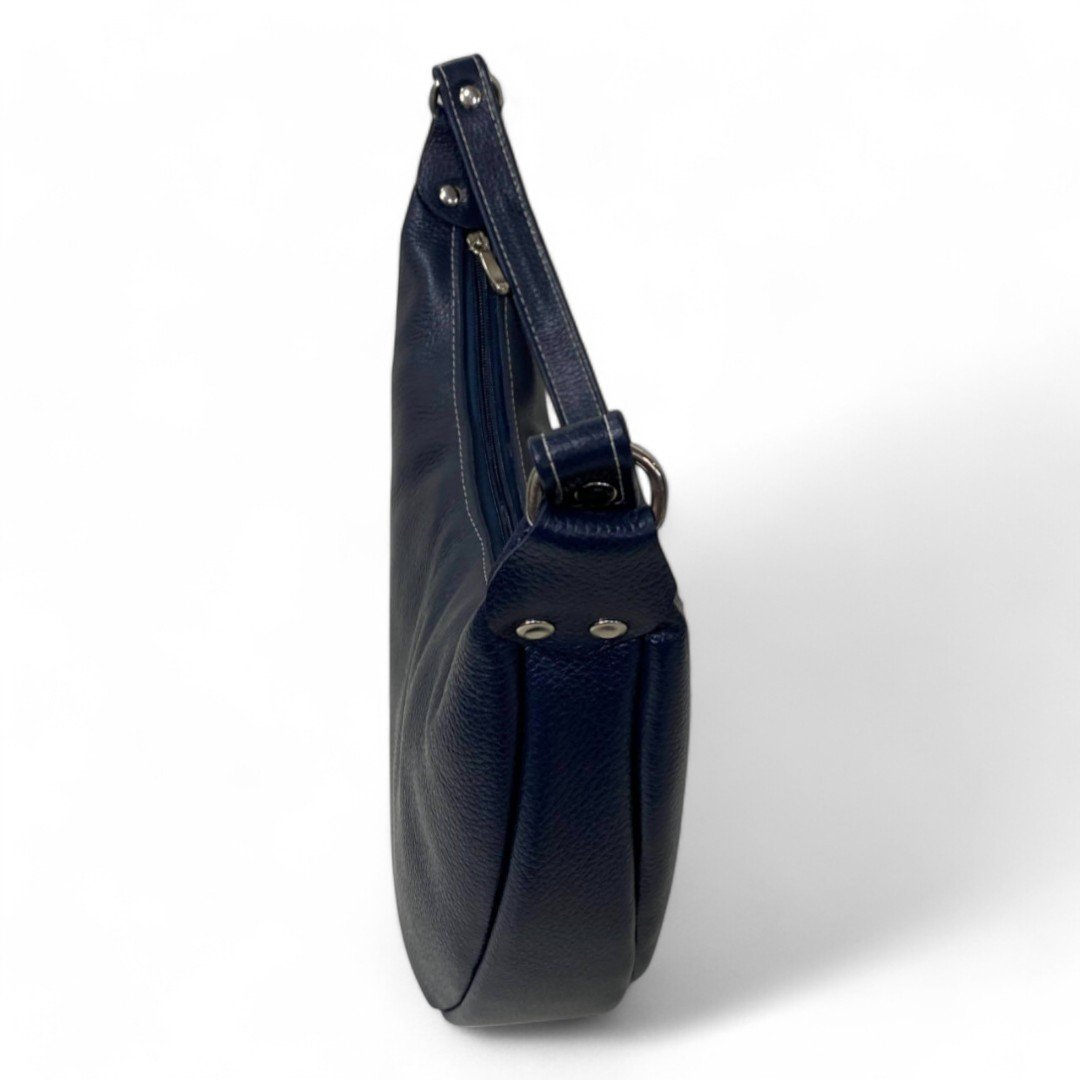 Bolsa Meia Lua Couro Bovino Média Ombro Social Festa - Imagem 36