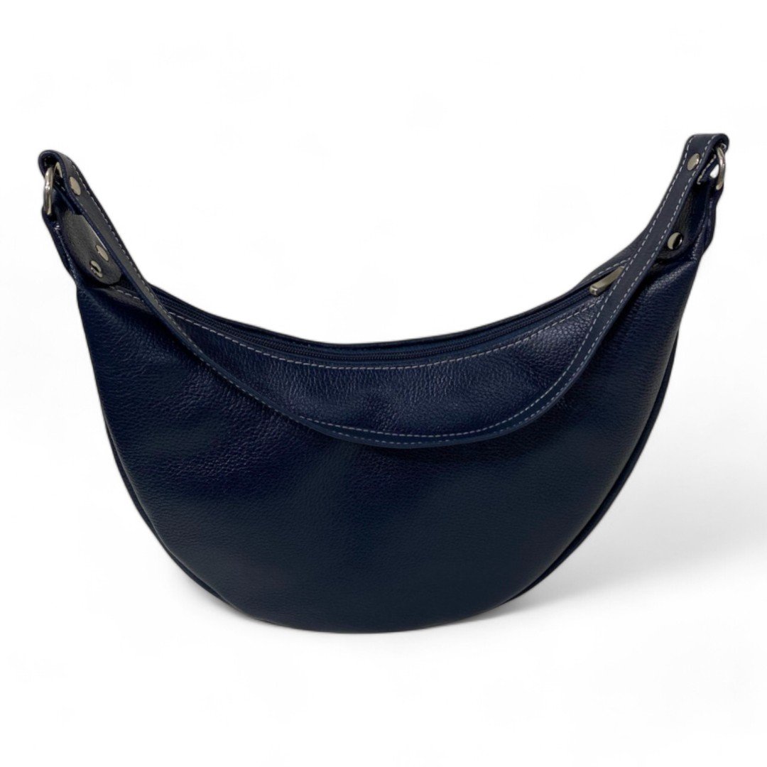 Bolsa Meia Lua Couro Bovino Média Ombro Social Festa - Imagem 35