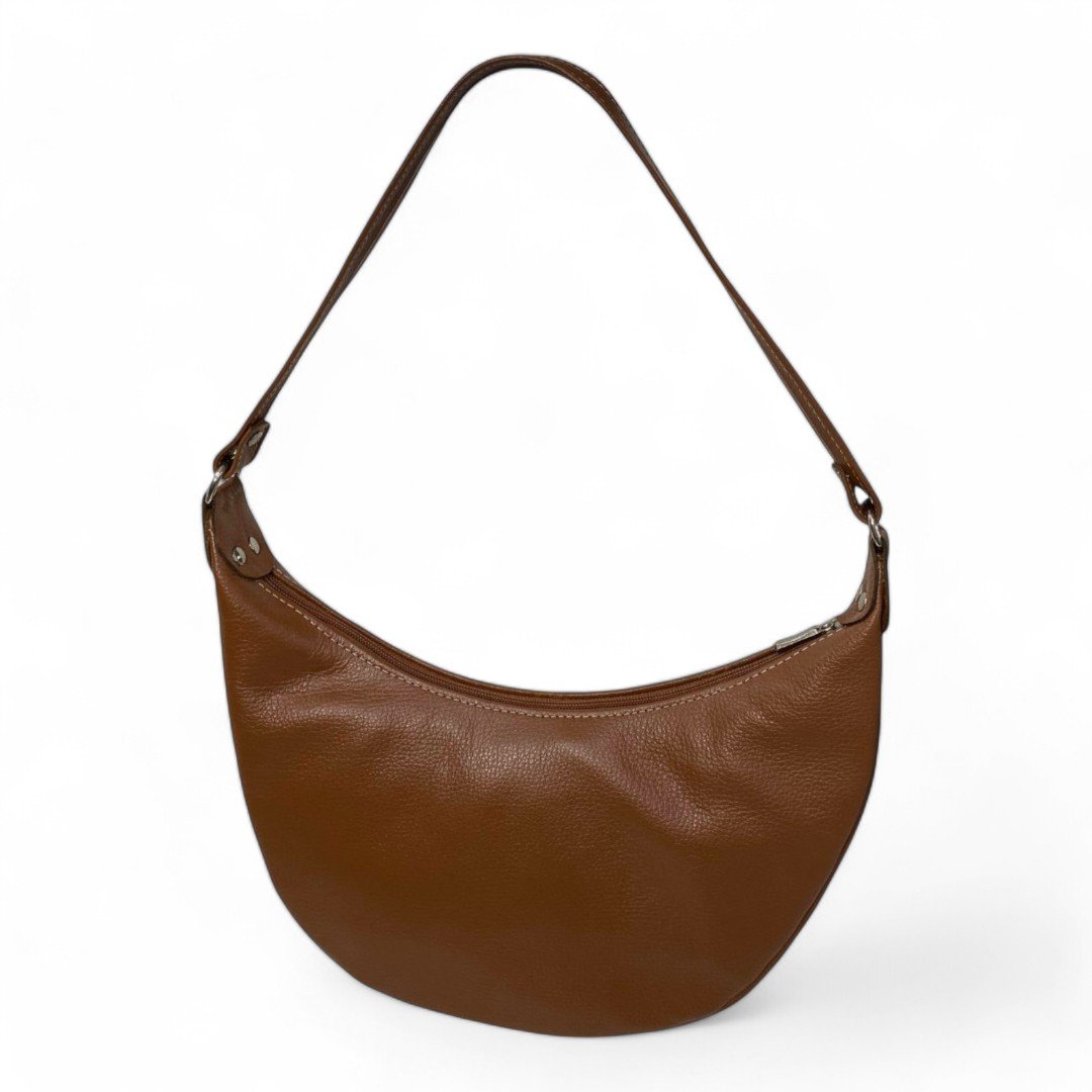 Bolsa Meia Lua Couro Bovino Média Ombro Social Festa - Imagem 34