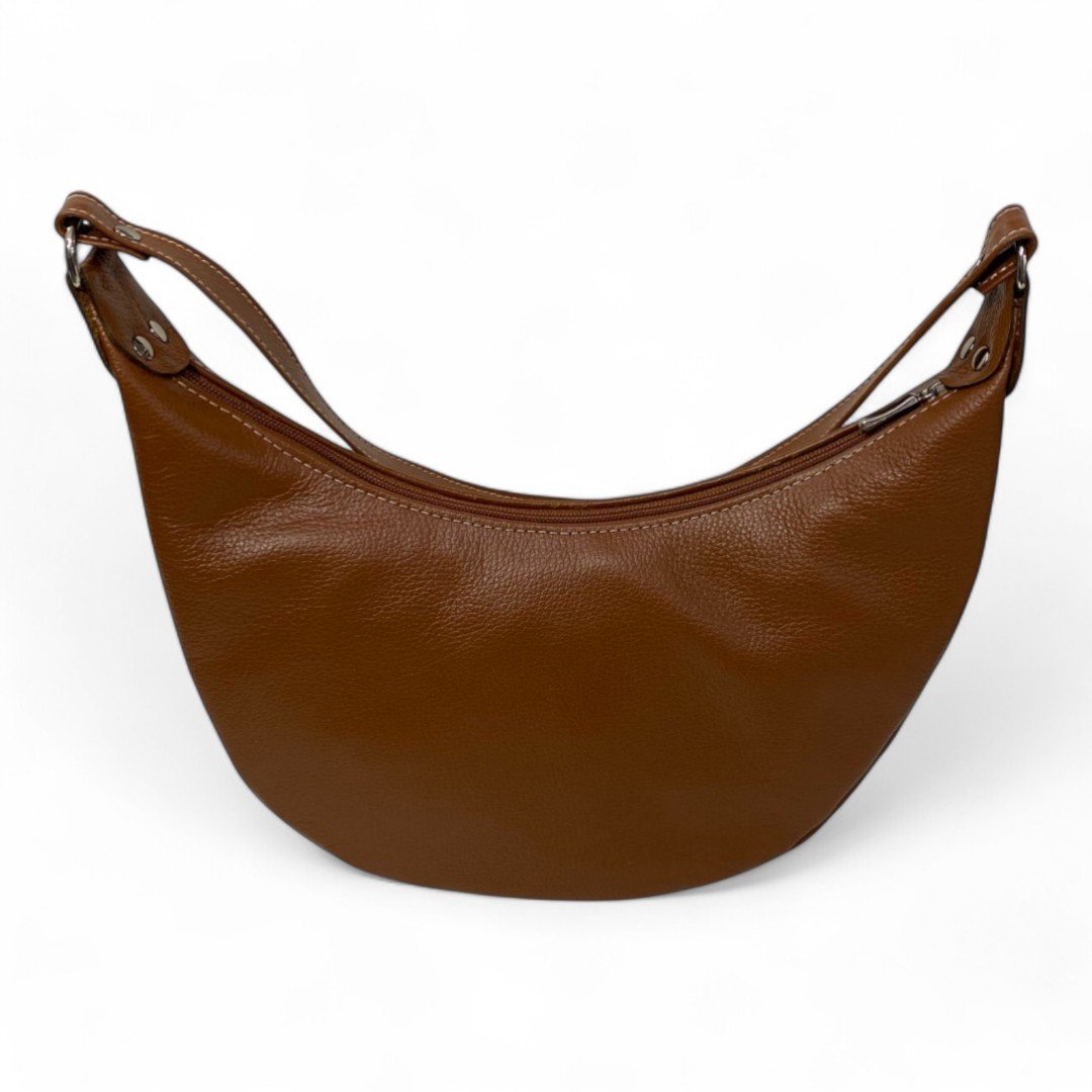 Bolsa Meia Lua Couro Bovino Média Ombro Social Festa - Imagem 33