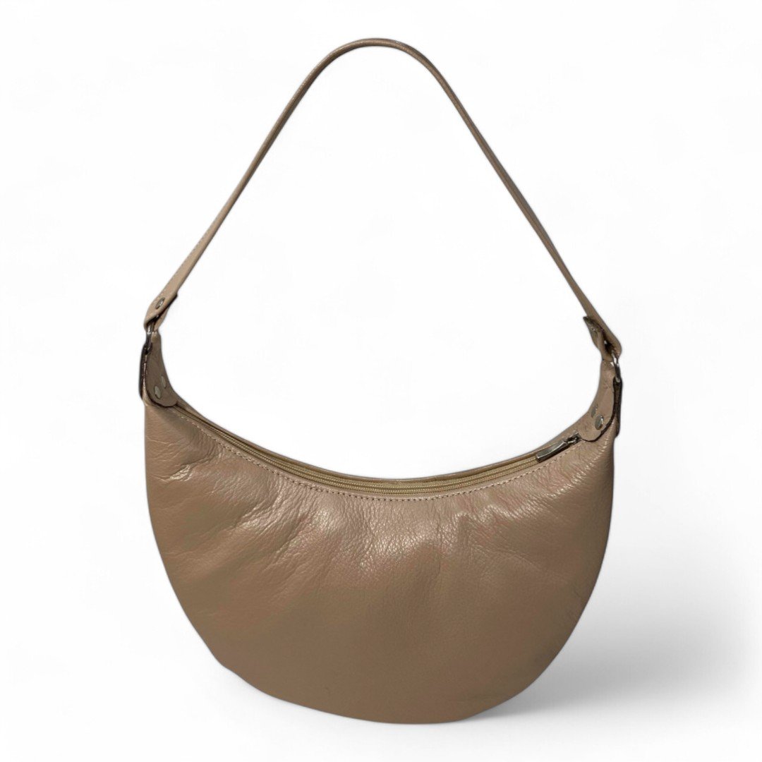 Bolsa Meia Lua Couro Bovino Média Ombro Social Festa - Imagem 29