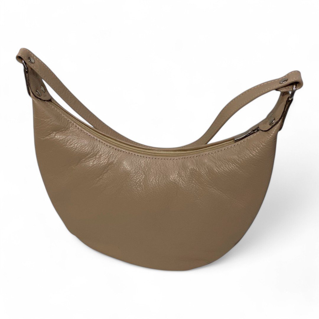 Bolsa Meia Lua Couro Bovino Média Ombro Social Festa - Imagem 28