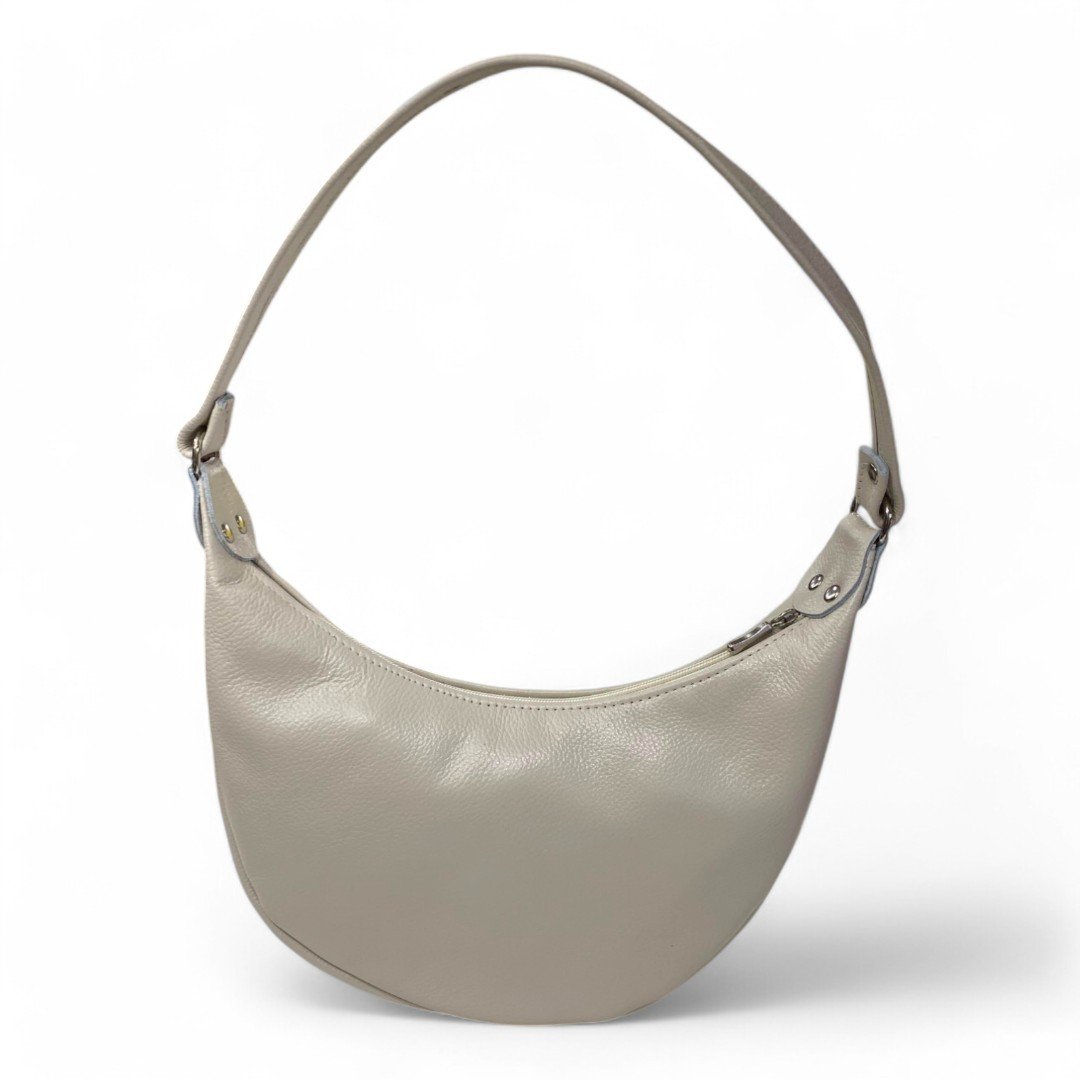 Bolsa Meia Lua Couro Bovino Média Ombro Social Festa - Imagem 25