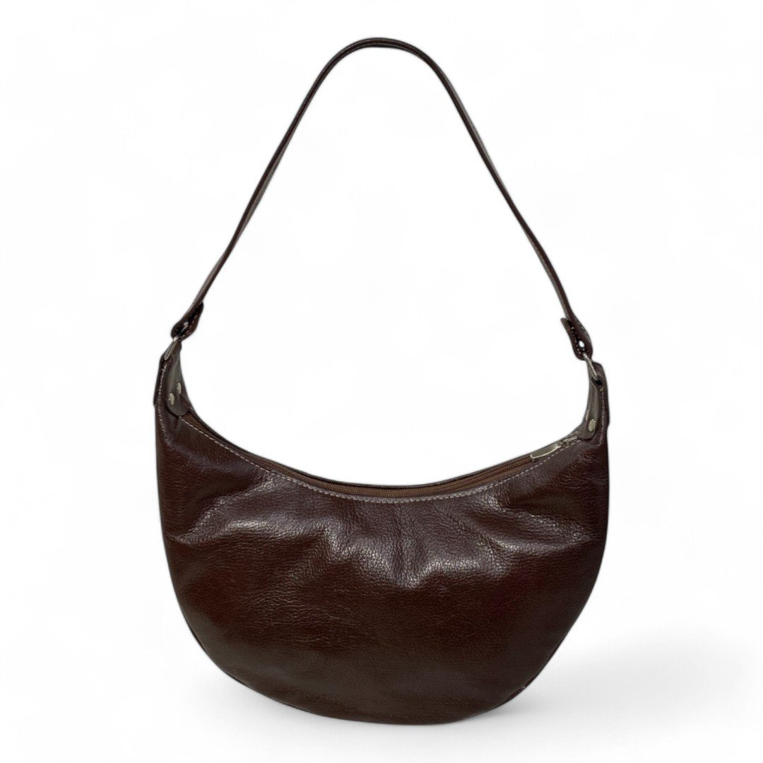 Bolsa Meia Lua Couro Bovino Média Ombro Social Festa - Imagem 21