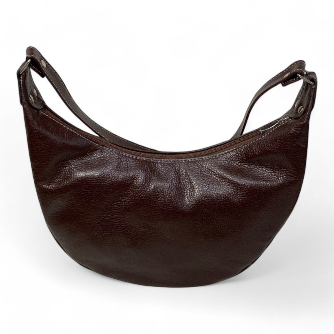 Bolsa Meia Lua Couro Bovino Média Ombro Social Festa - Imagem 20