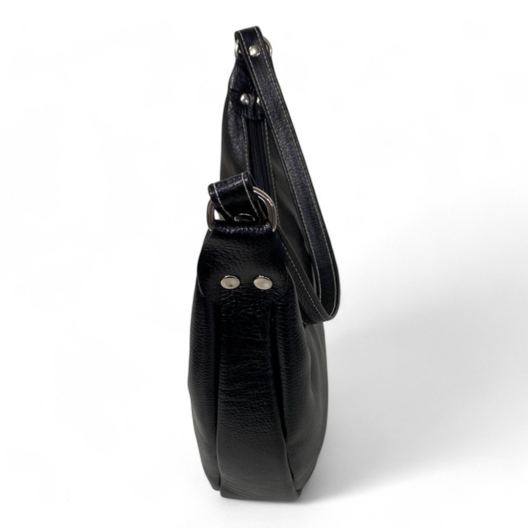 Bolsa Meia Lua Couro Bovino Média Ombro Social Festa - Imagem 15