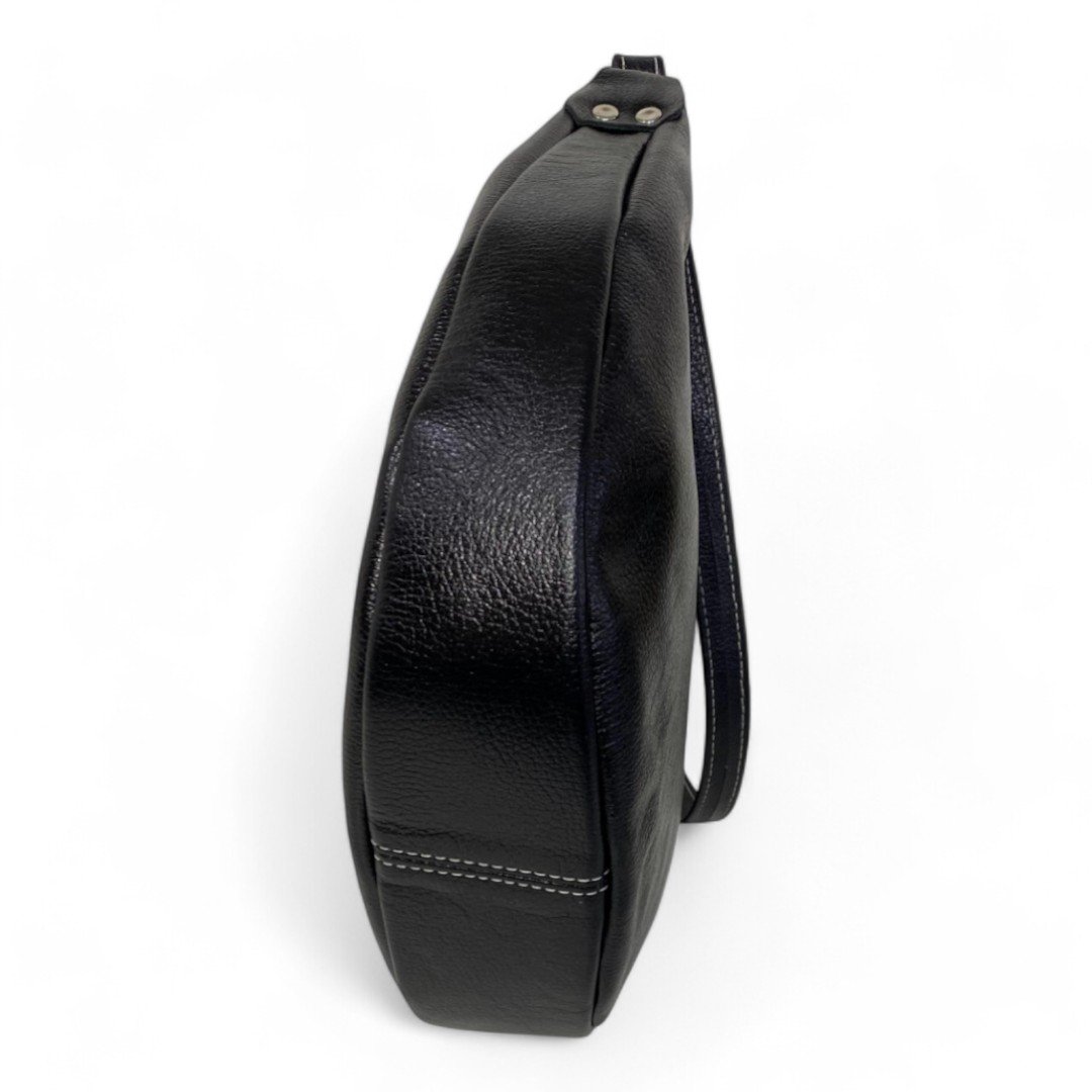 Bolsa Meia Lua Couro Bovino Média Ombro Social Festa - Imagem 41