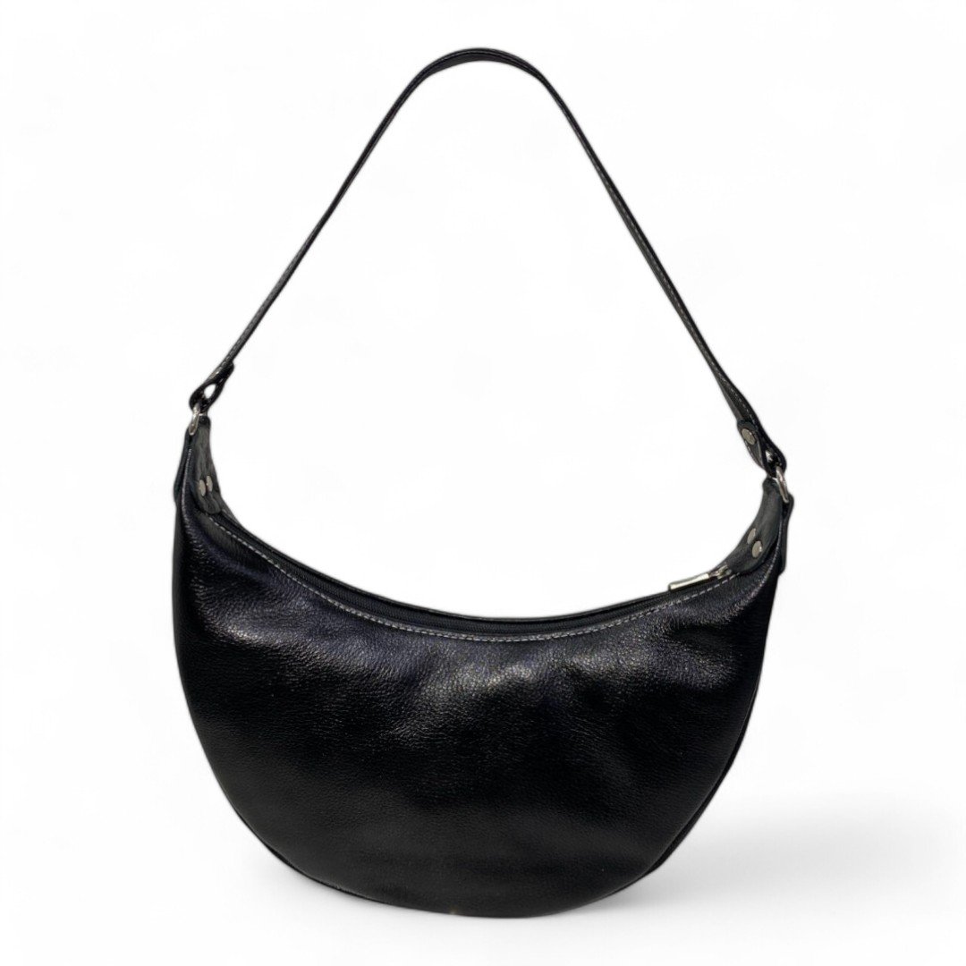 Bolsa Meia Lua Couro Bovino Média Ombro Social Festa - Imagem 12