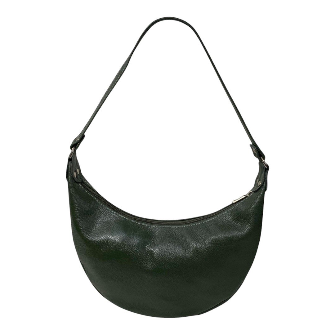 Bolsa Meia Lua Couro Bovino Média Ombro Social Festa - Imagem 7