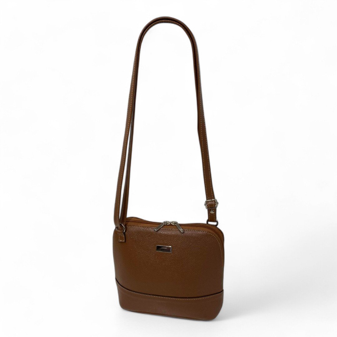 Bolsa Feminina Couro Legítimo Pequena Channel Redonda Ziper Inteiro Repartições internas - Imagem 42