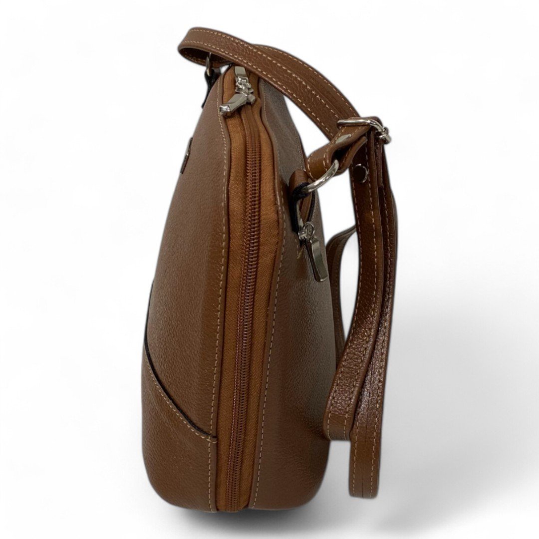 Bolsa Feminina Couro Legítimo Pequena Channel Redonda Ziper Inteiro Repartições internas - Imagem 40