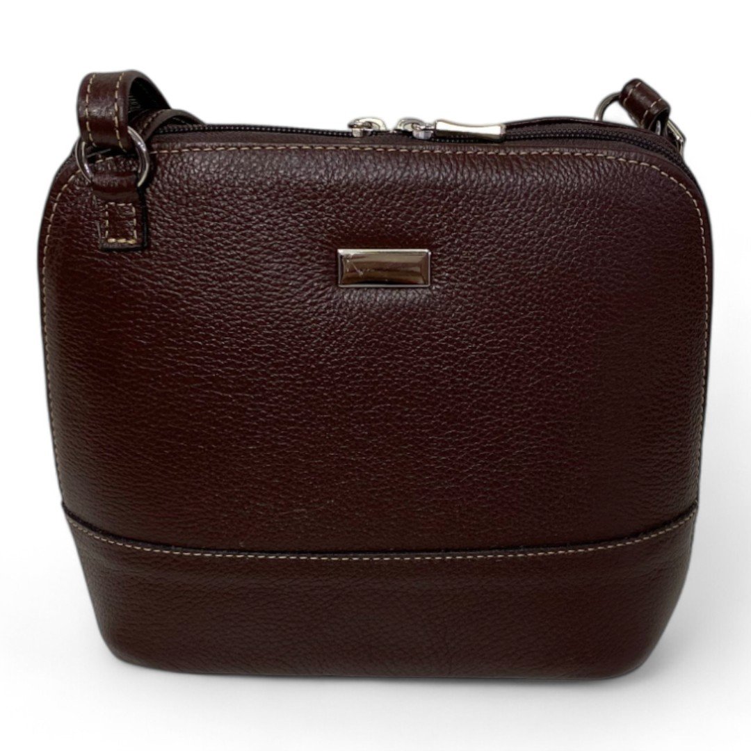 Bolsa Feminina Couro Legítimo Pequena Channel Redonda Ziper Inteiro Repartições internas - Imagem 27