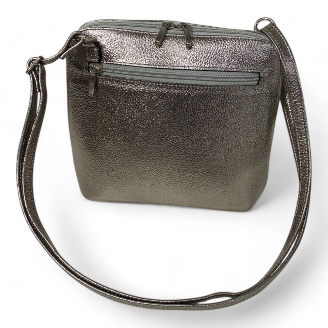 Bolsa Feminina Couro Legítimo Pequena Channel Redonda Ziper Inteiro Repartições internas - Imagem 22